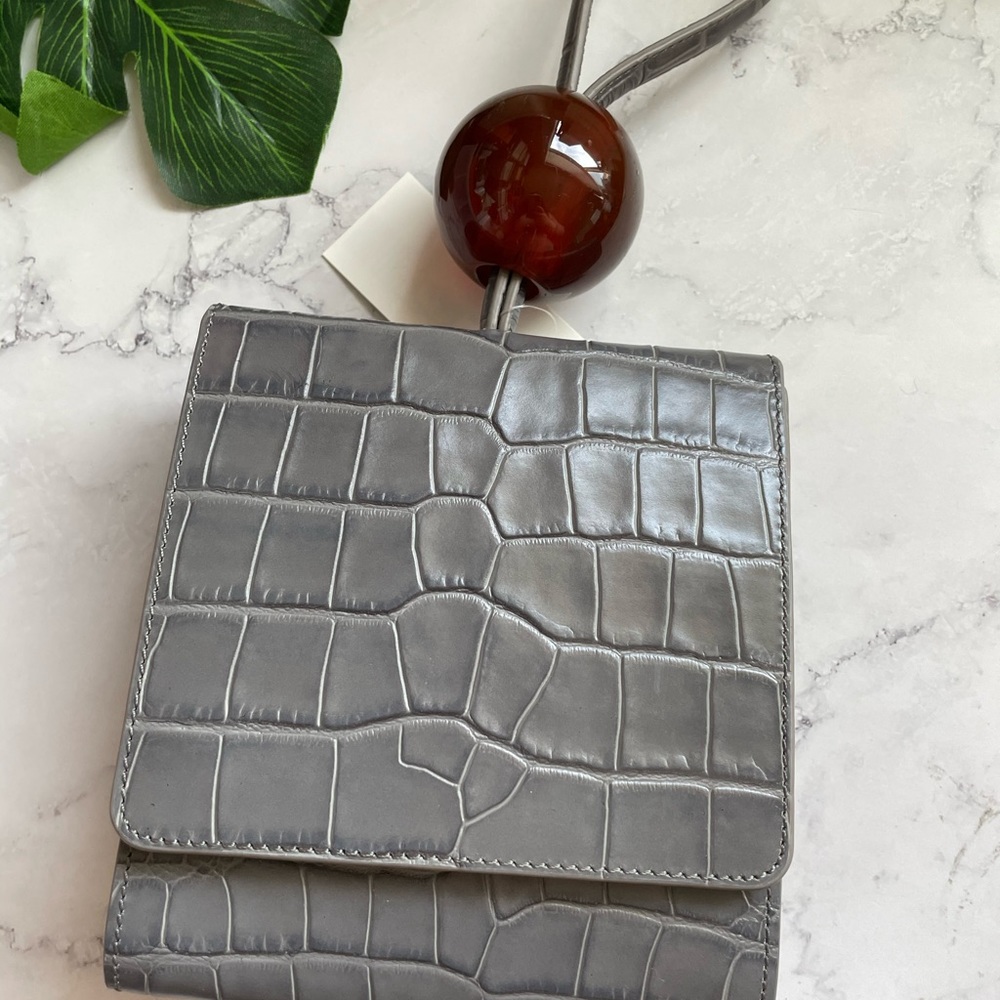 BY Far Ball Croco-Embossed Leather Top Handle Bag $699
